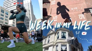 WEEK IN MY LIFE | life in san francisco, run with me + mic'd up leg day!