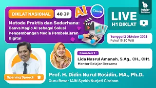 Hari Ke 1 : Diklat Canva Magic AI Sebagai Solusi Pengembangan Media Pembelajaran Digital