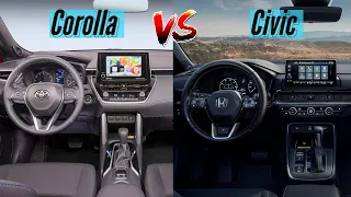 2023 Toyota Corolla Interior vs 2023 Honda Civic Interior, Tech & Features | Interior Battles!
