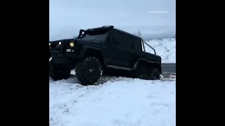 Mercedes Benz G63 6x6 struggling in the snow | G63 6x6 in snow #shorts #6x6 #g63amg