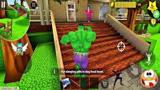 Play as Hulk and Troll Miss T and Dog in Scary Teacher 3D Update Game Android