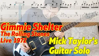 Gimme Shelter - Mick Taylor's Guitar Solo Cover with TAB (The Rolling Stones Live 1972)