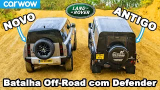 Novo vs. Antigo Land Rover Defender: CORRIDA DE ARRANCADA morro acima & Batalha Off-Road!