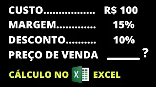 Como calcular o PREÇO DE VENDA no Excel  com MARGEM DE LUCRO e desconto