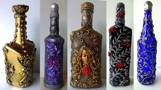 5 Bottle Decoration Ideas/ Bottle Art/ Decorate Wine Bottle