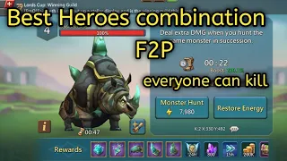 F2P Hero for Noceros #lordsmobile  | How to kill Noceros as #F2P