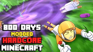 I Survived Hardcore Modded Minecraft For 800 Days using the largest modpack possible