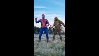 Spider-Man Dancing with Monkey 🤣 #shorts