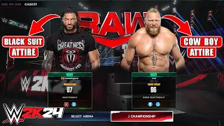 WWE 2K24 - Brock Lesnar Vs. Roman Reigns - Casket Match WrestleMania 40