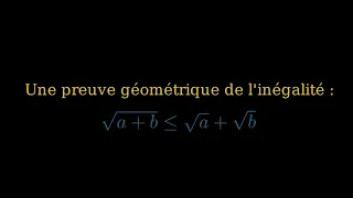 Une preuve géométrique de l'inégalité √(a + b) ≤ √a + √b