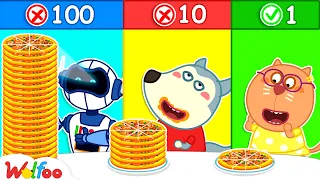 Wolfoo Plays 100 Layers Food Challenge with Robot Copy - Learn Good Habits for Kids | Wolfoo Channel
