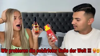 Wir testen die SCHÄRFSTE Soße der WELT ! 🥵🤯 * ich weine 🥹 | Jolineelisa