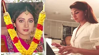 EMOTIONAL Jacqueline Fernandez Playing SAD Piano Tune For Sridevi PASSING AWAY Will Make You CRY