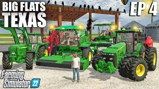 ROLING HAY WITH JOHN DEEREs | Big Flats Texas | Farming Simulator 22 - Episode 4