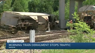 Train partially derailed in Sapulpa