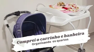 CARRINHO E BANHEIRA DE TOMÁZ| ENXOVAL TUDO OK | BELA NÃO IRÁ MAIS USAR A CÔMODA, ORGANIZAÇÃO.