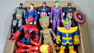 THANOS VS SPIDERMAN VS CAPTAIN AMERICA VS IRONMAN VS HULK VS GROOT SUPERHERO AVENGERS UNBOXING