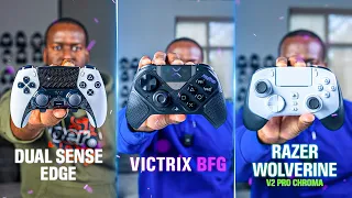 PS5 DualSense Edge vs Victrix Pro BFG vs Razer Wolverine V2 Pro Chroma!