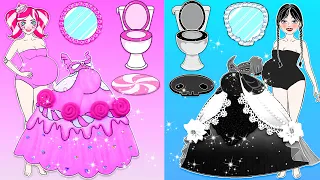 Pink And Black Candy Dresses Decoration Contest | Nursery Paper DIY | Woa Doll American Kids