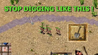 Stronghold Crusader - How To Dig Moat Safely (Moat Digging Bug)