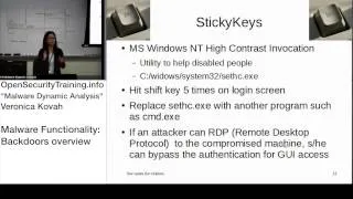 Dynamic Malware Analysis D2P18 Malware Functionality Backdoor Overview