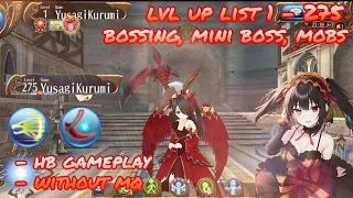 toram online - list lvl up 1 - 275 without main quest HB gameplay - Yusagi