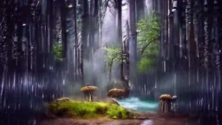 Magical Rainy Forest  | Dreamy AI Trip With Ambience {Artificial intelligence ART}