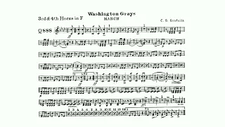 Washington Grays March By Claudio Grafulla - 3rd and 4th Horn in F