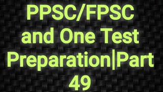 PPSC Test Preparation |Part 49