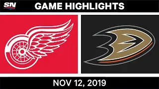 NHL Highlights | Red Wings vs Ducks – Nov. 12, 2019