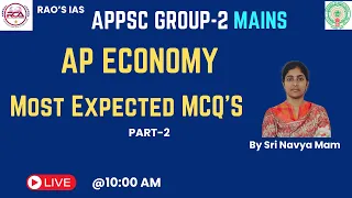 APPSC GROUP- 2 MAINS|Ap Economy Most Expected MCQ's Part-3|Important Questions on Ap Economy|#group2