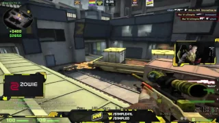 s1mple's Ace with AWP and Tec-9 on Train @ Stream