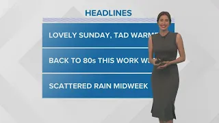 Gorgeous Sunday, warmer week ahead with some rain