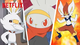 FULL Evolution of Goh's Scorbunny 🔥🐰🔥 Pokémon Journeys | Netflix After School