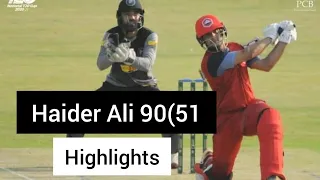 Haider Ali Today Batting in National T20 Cup 2020|Haider Ali 90 of 51 Balls Complete Highlights
