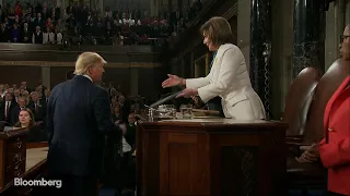 Watch President Trump Turns Away From Pelosi's Handshake