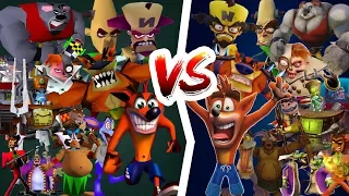 Crash Bandicoot Comparación - Todos Los Jefes - All Bosses - (Original VS PS4)