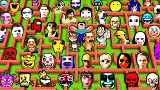 All Episodes: SURVIVAL in MAZE with 100 NEXTBOTS in MINECRAFT animation OBUNGA gameplay coffin meme