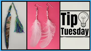 Wire Wrapped Feather Earrings and Bookmark Tutorial