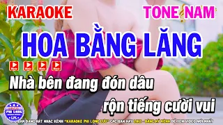 Karaoke Hoa Bằng Lăng Tone Nam ( Beat Hay ) | Nhạc Sống Phi Long