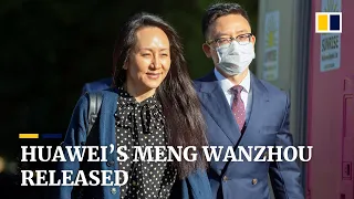 Meng Wanzhou returns to China and Canadians freed after US court reaches deal with Huawei CFO