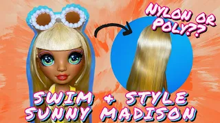 RAINBOW HIGH SWIM & STYLE SUNNY MADISON DOLL UNBOXING & REVIEW! ☀️ What Hair Fiber Does She Have? 🤔