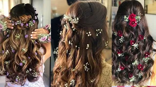 Curly bridal hairstyles for long hair l wedding hairstyles l Kashes bridal hairstyle#bridalhairstyle