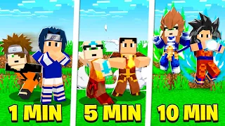 Minecraft SÓ que a cada 5 minutos VIRAMOS um ANIME!