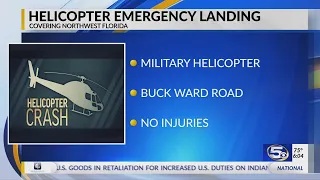 Military helicopter makes emergency landing in Baker