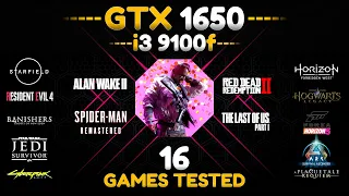 i3 9100f + GTX 1650 - Test in 16 Games