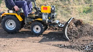 Minitractor 4x4, diesel, 12CP,  Campo12 609, de la progarden. Probă cu lama pentru zăpadă