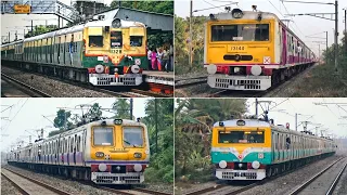 [4 in 1] Different model colorful EMU local trains of West Bengal