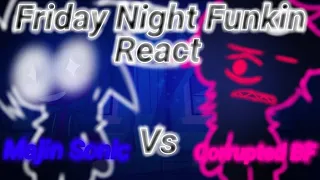 Friday Night Funkin React Majin/Creep Sonic Vs Corrupted BF || •TheRanitor•