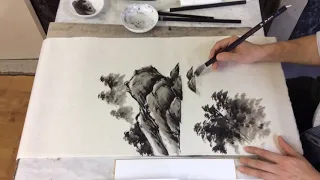 Sumi-e　Landscape 1 小林東雲